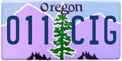 OR license plate 011CIG