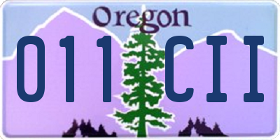 OR license plate 011CII