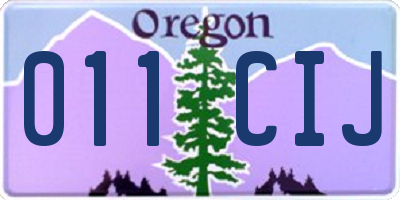 OR license plate 011CIJ