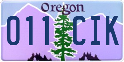 OR license plate 011CIK