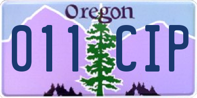 OR license plate 011CIP