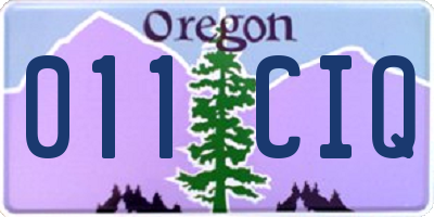 OR license plate 011CIQ