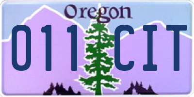 OR license plate 011CIT