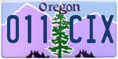 OR license plate 011CIX