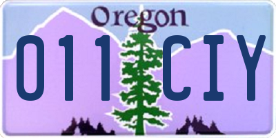 OR license plate 011CIY