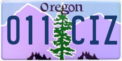 OR license plate 011CIZ
