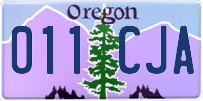 OR license plate 011CJA