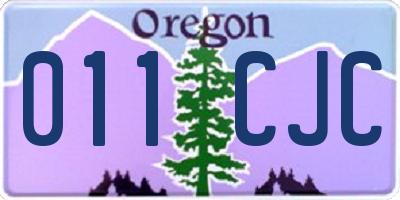 OR license plate 011CJC