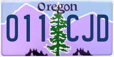 OR license plate 011CJD