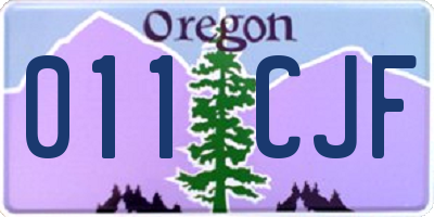 OR license plate 011CJF