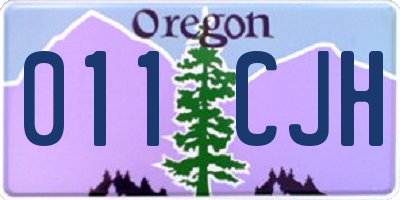 OR license plate 011CJH