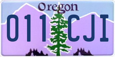 OR license plate 011CJI