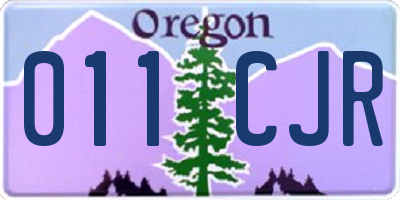 OR license plate 011CJR