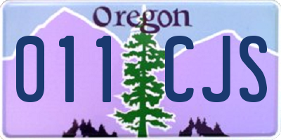 OR license plate 011CJS