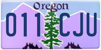 OR license plate 011CJU