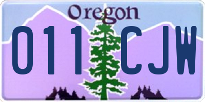 OR license plate 011CJW