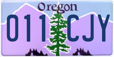 OR license plate 011CJY