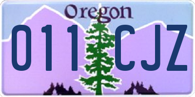 OR license plate 011CJZ