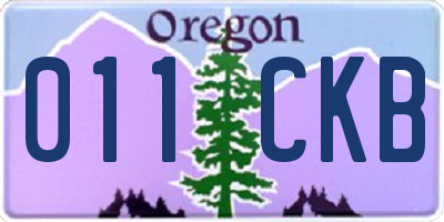 OR license plate 011CKB