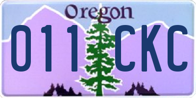 OR license plate 011CKC