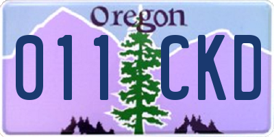 OR license plate 011CKD