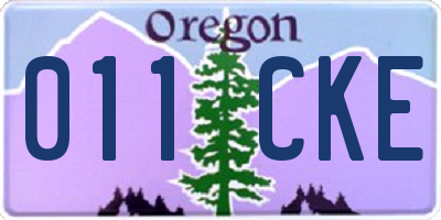 OR license plate 011CKE
