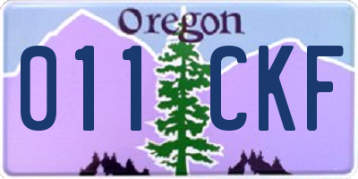 OR license plate 011CKF