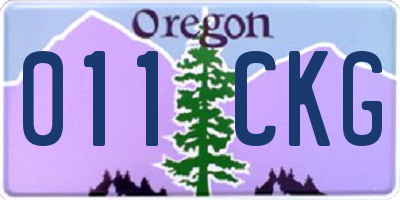 OR license plate 011CKG