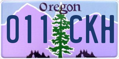OR license plate 011CKH