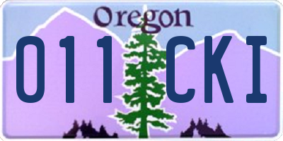 OR license plate 011CKI