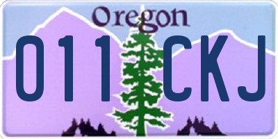 OR license plate 011CKJ