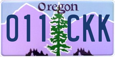 OR license plate 011CKK