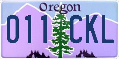 OR license plate 011CKL