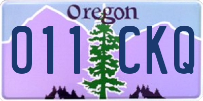 OR license plate 011CKQ