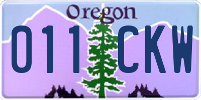 OR license plate 011CKW