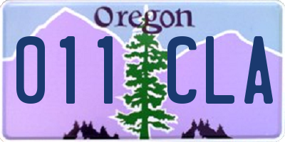 OR license plate 011CLA
