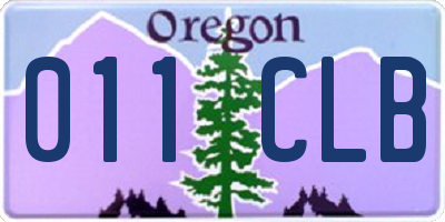 OR license plate 011CLB