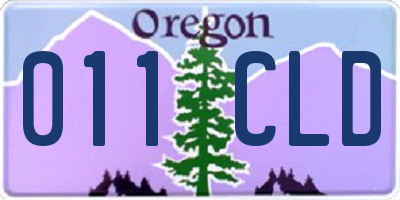 OR license plate 011CLD