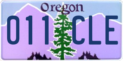 OR license plate 011CLE