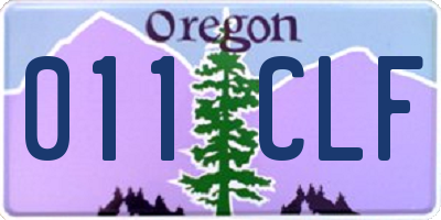 OR license plate 011CLF