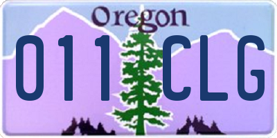 OR license plate 011CLG