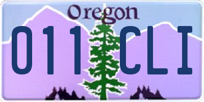 OR license plate 011CLI