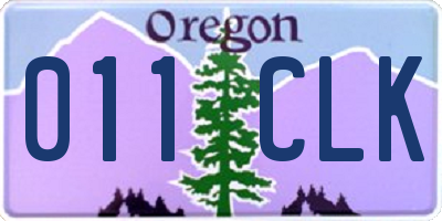 OR license plate 011CLK