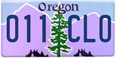 OR license plate 011CLO
