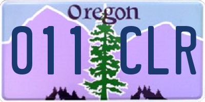 OR license plate 011CLR