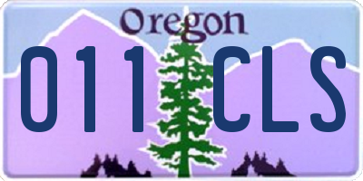 OR license plate 011CLS
