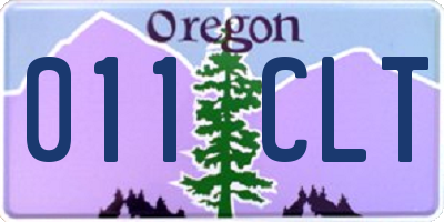 OR license plate 011CLT