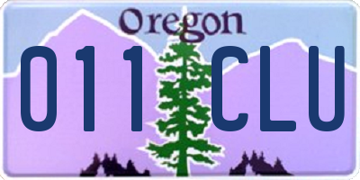 OR license plate 011CLU