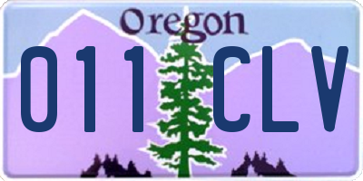 OR license plate 011CLV