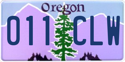 OR license plate 011CLW